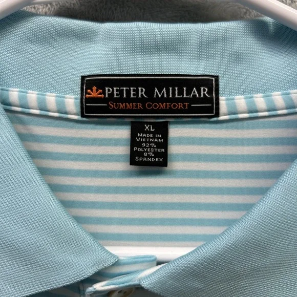 Peter Millar Shirt Mens XL Summer Comfort Striped Golf Polo Performance - Picture 3 of 10